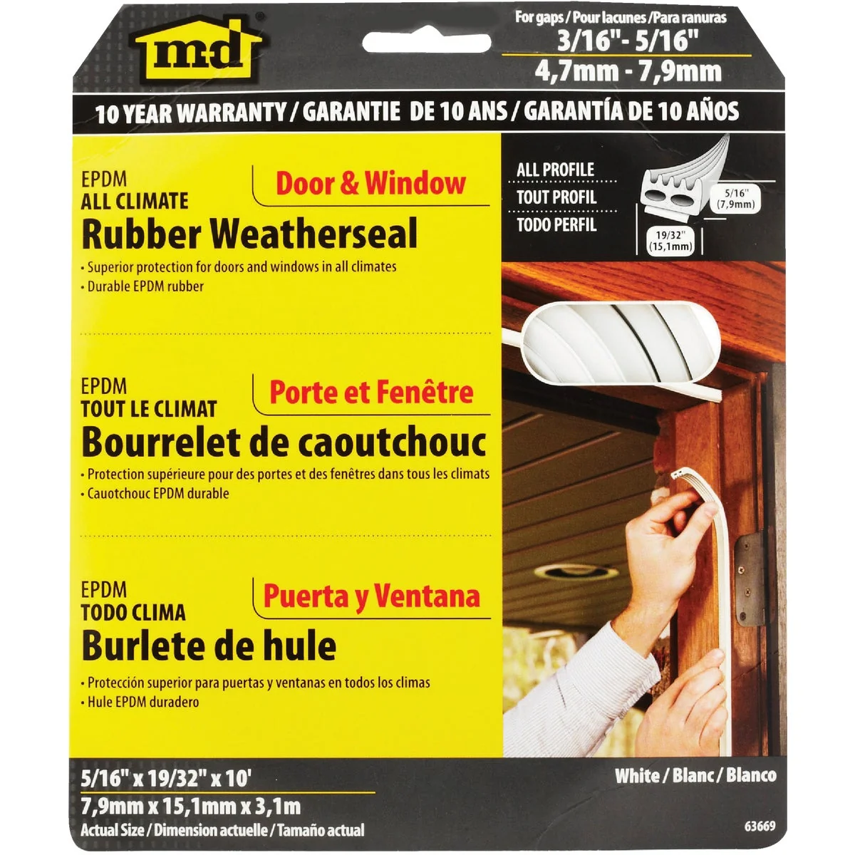 Contemporary M-D White 10′ 19 32 Rubber Weatherstrip World-Class