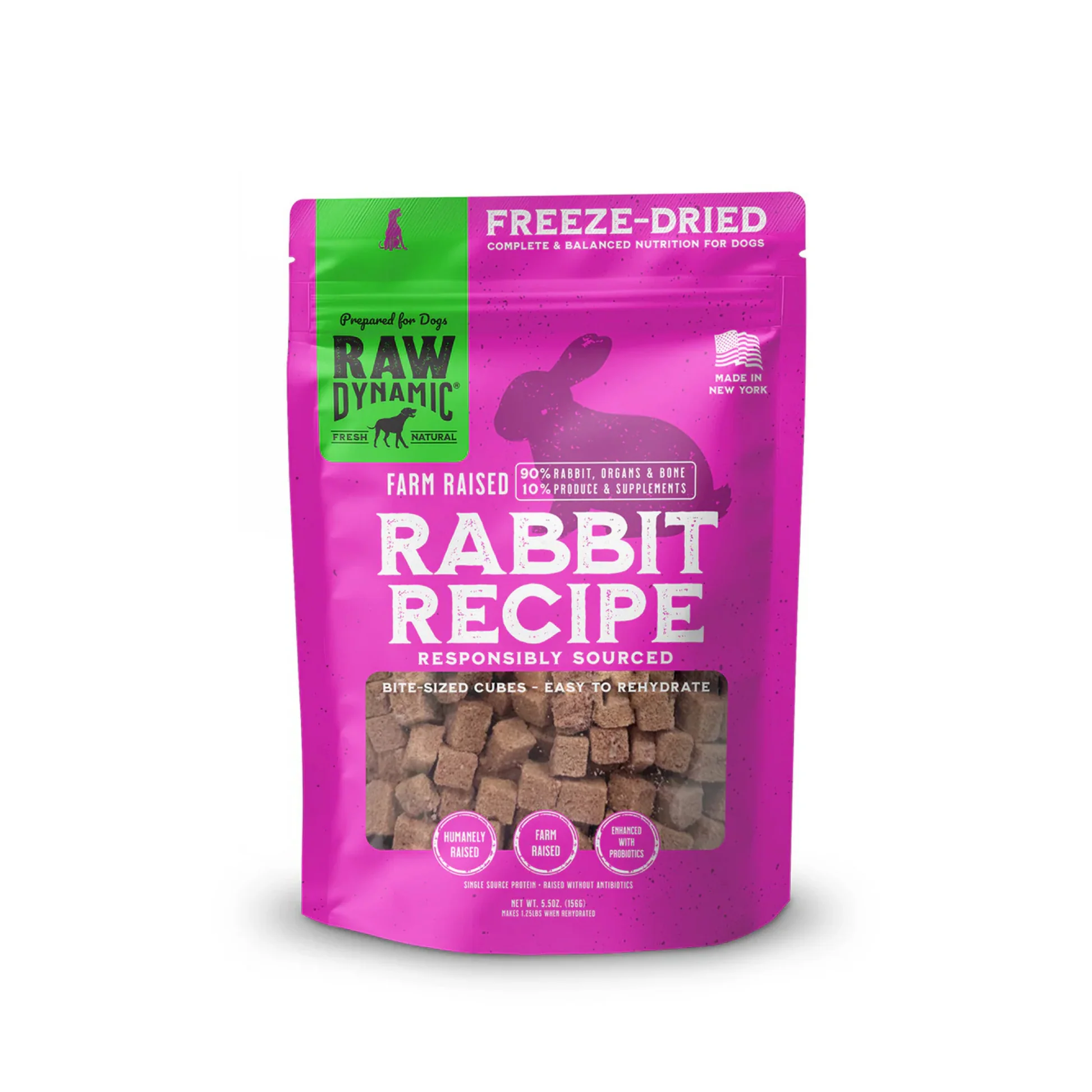 Sophisticated Raw Dynamic ze-Dried Raw Rabit Formula for Dogs Organic