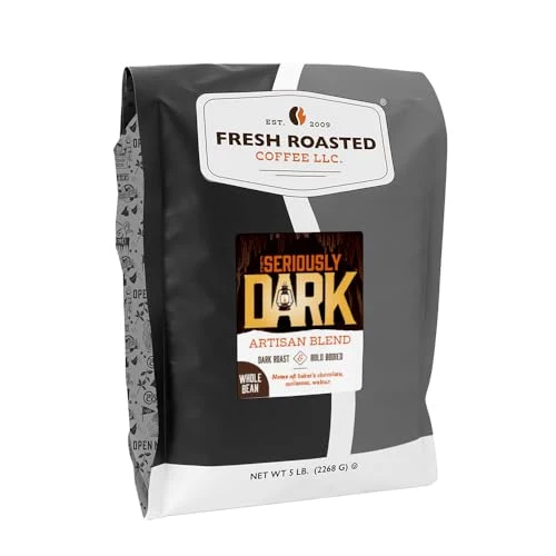 Official Seriously Dark Artisan Blend Whole Bean Coffee 80 Ounce Detailed