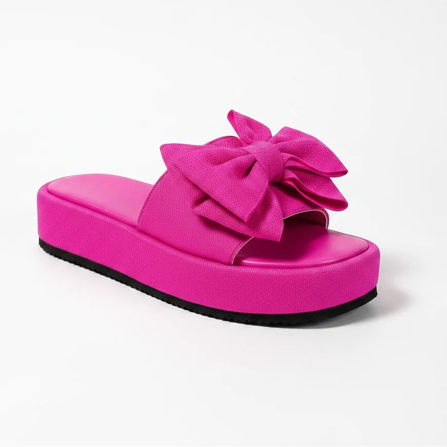 Consistent Women’s Bow Fish Mouth Sandals Casual Thick-Soled Summer Slippers Elite