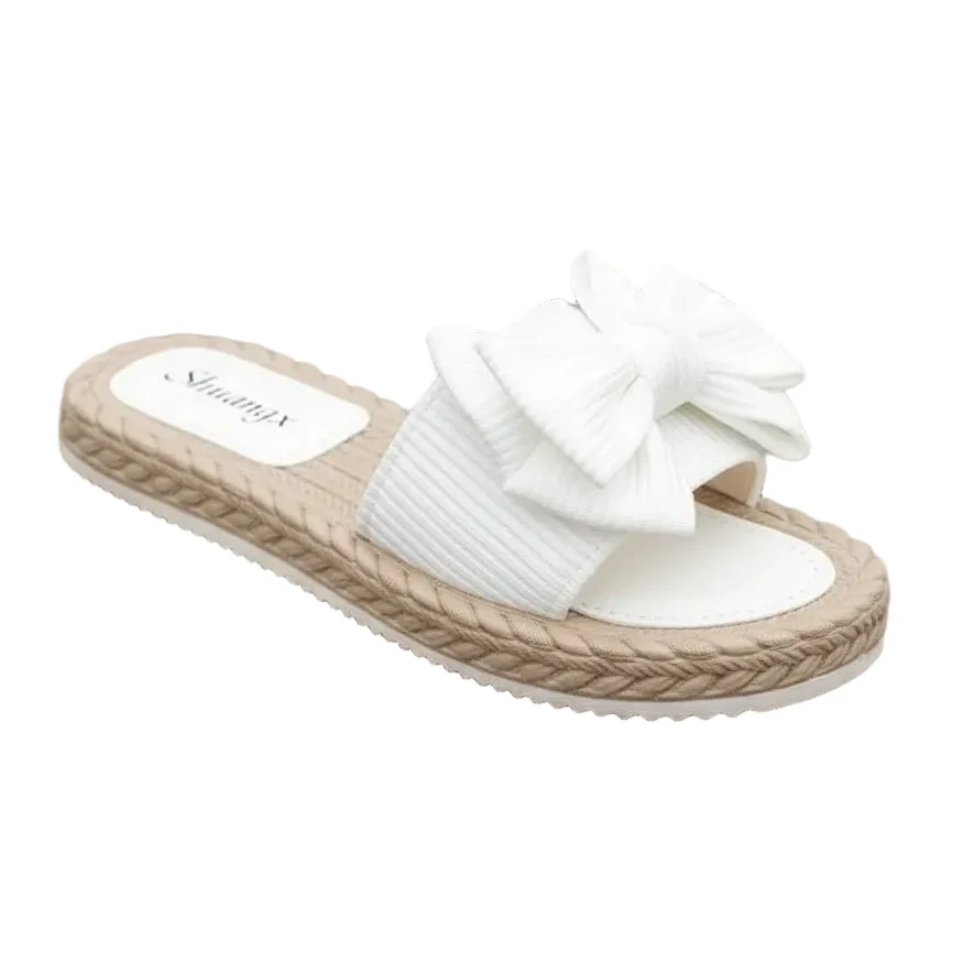Relaxed Women’s Slip-On Flat Sandals with Bow Detail Healthy