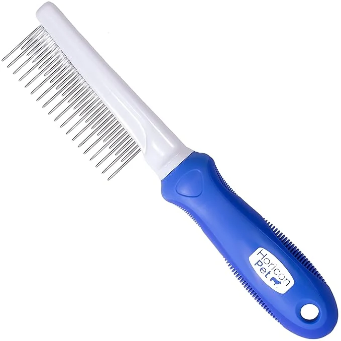 Eco-Friendly Detangling Dog Comb with Long Short Stainless Steel Metal Teeth – Dogs Cats Small Animals for Removing Matted Fur Knots Tangles Prestigious