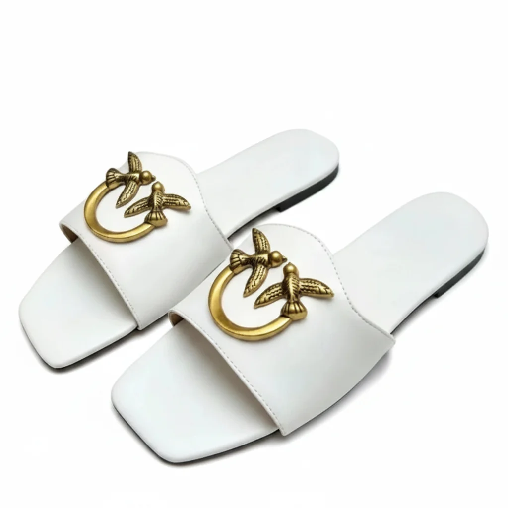 Powerful Women’s Slip-On Square Toe Flat Slide Sandals Elite