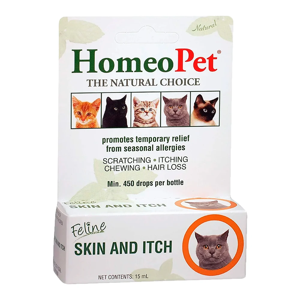 Certified HomeoPet Feline Skin Itch Relief Supplement for Cats 15 ml Quality