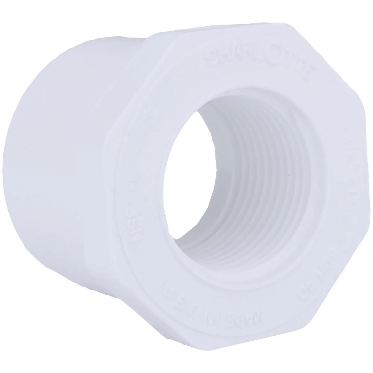 Traditional Charlotte Pipe 1-1 2 In. SPG x 1 In. FPT Schedule 40 PVC Bushing Sophisticated