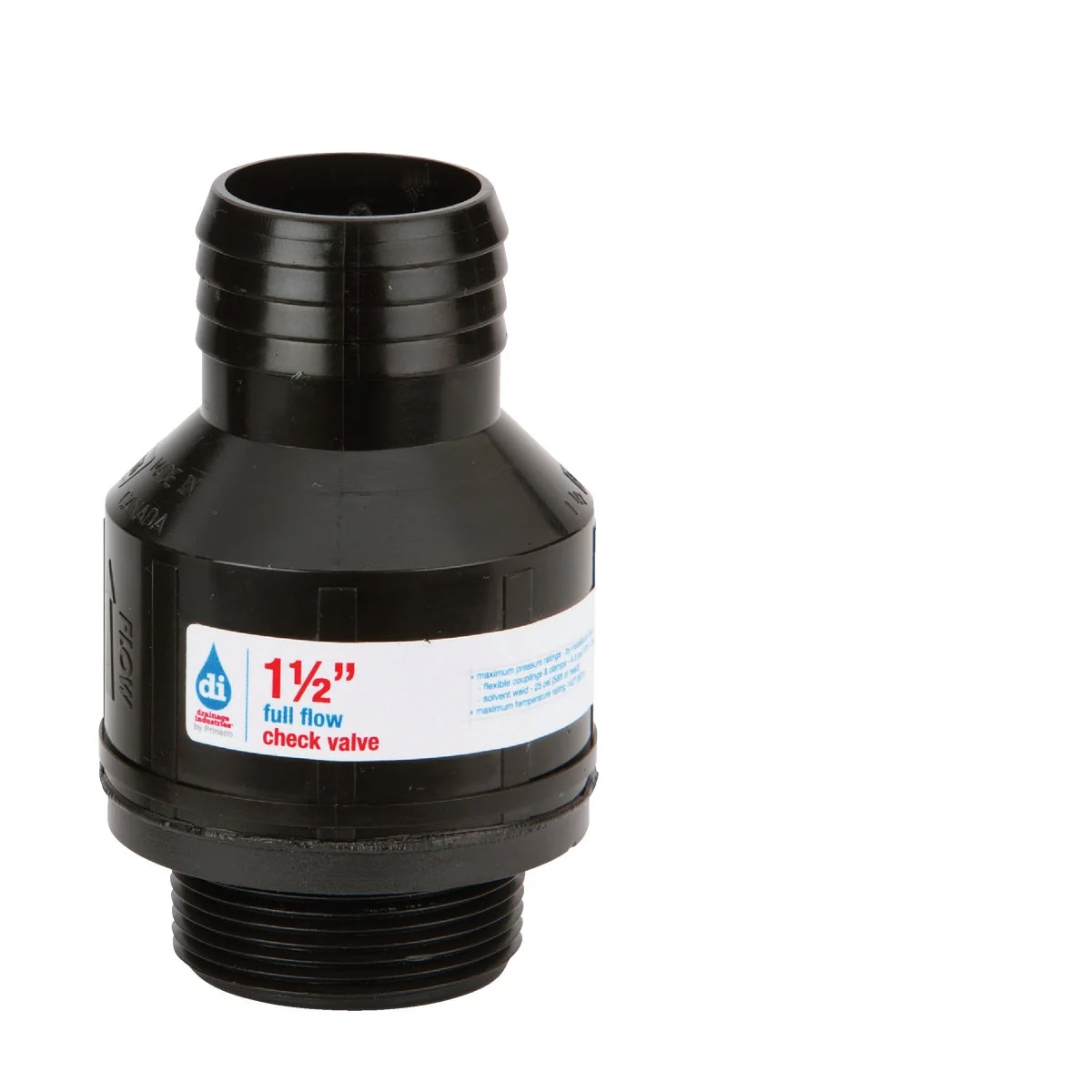 Premium Drainage Industries 1-1 2 In. ABS Thermoplastic Full-Flow Sump Pump Check Valve Fine