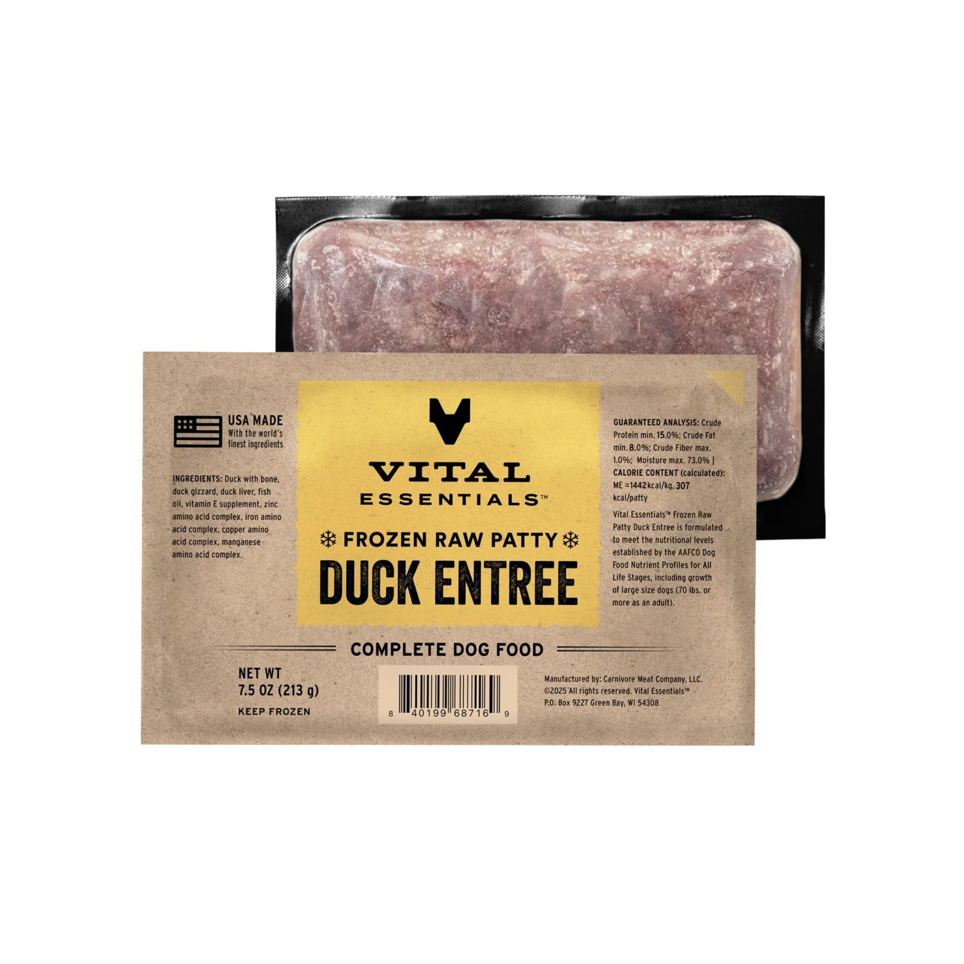 Verified Vital Essentials Frozen Raw Duck Entree Patty Relaxed