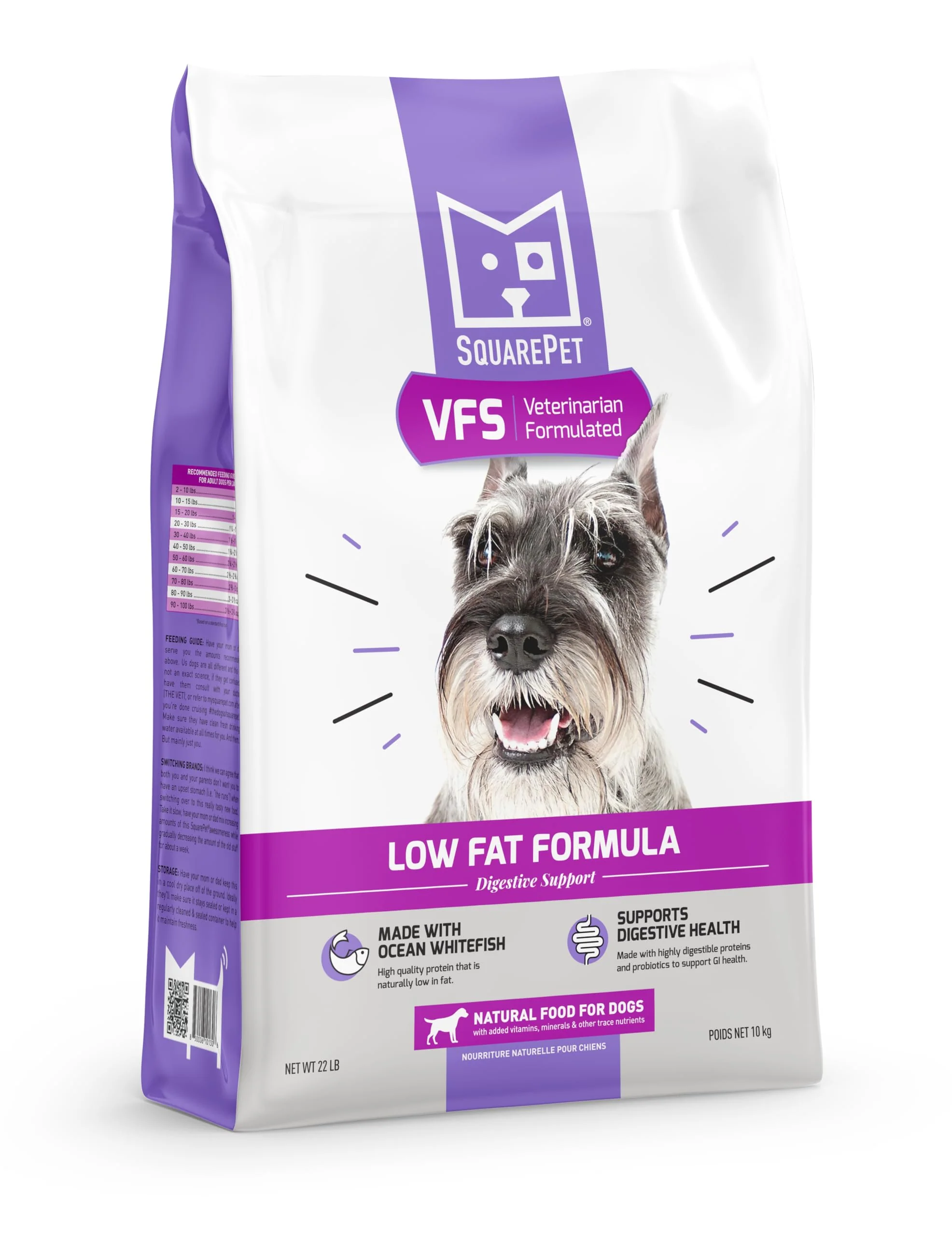 Refined SquarePet VFS Low Fat Formula Dry Dog Food – Lean Whitefish 22 lb Easy-to-Use