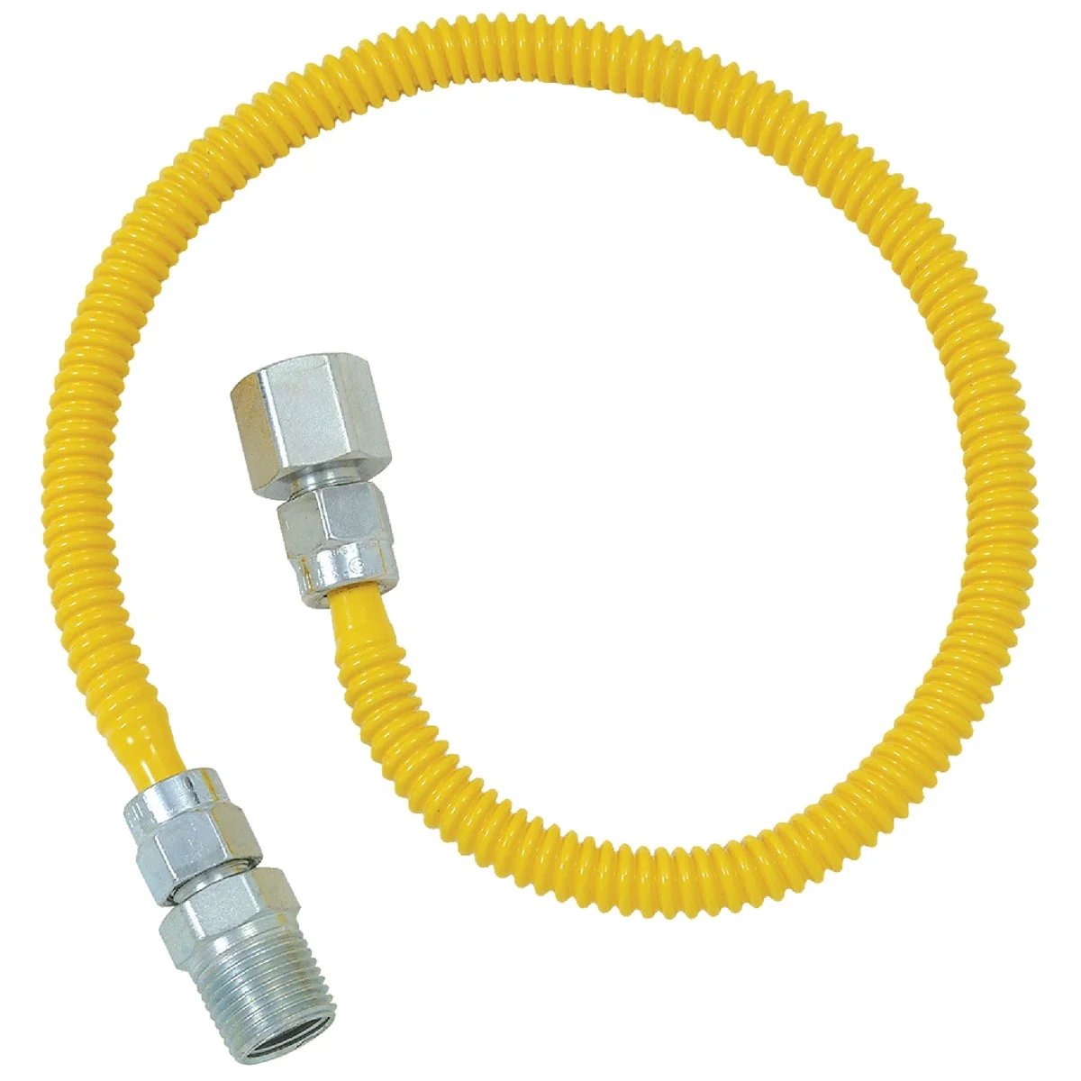 Premium Material Dormont 3 8 In. OD x 48 In. Coated Stainless Steel Gas Connector 1 2 In. FIP x 1 2 In. MIP Tapped 3 8 In. FIP User-Friendly