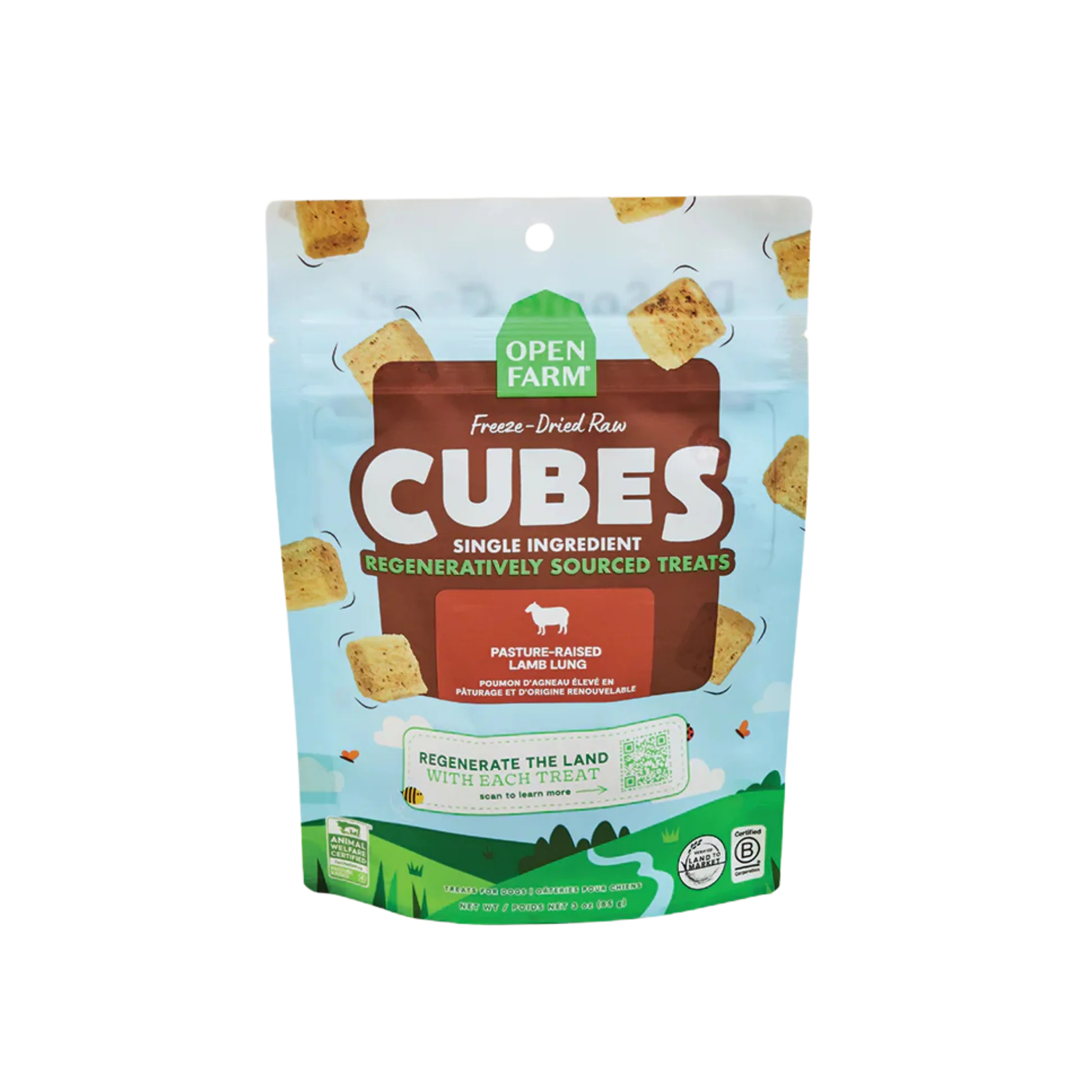 Fast Open Farm ze Dried Raw Regeneratively Sourced Lamb Lung Treat Sophisticated