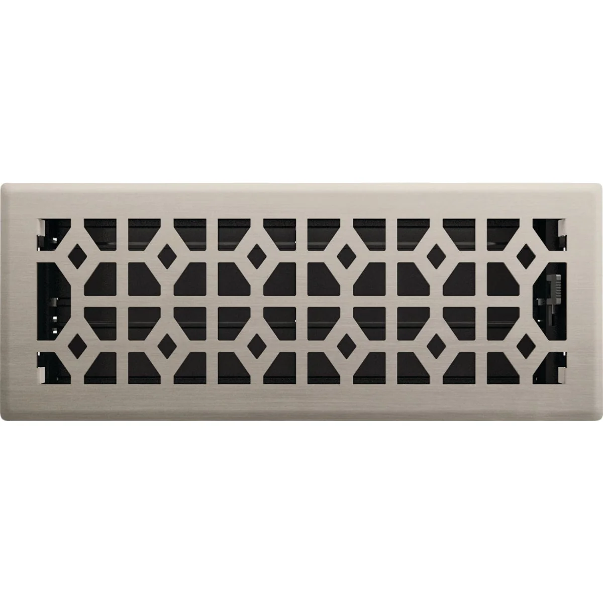 Casual Imperial Templar 4 In. x 12 In. Brushed Nickel Steel Floor Register Detailed