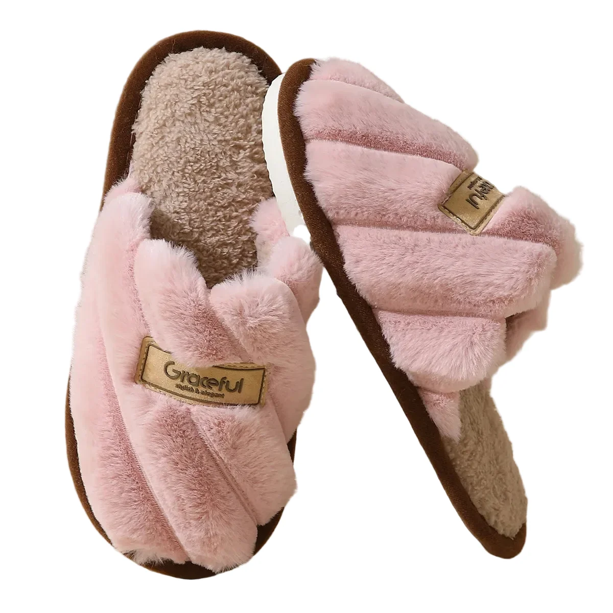 Verified Winter Warm Plush Women’s Slippers Soft Flat Indoor Bedroom Shoes Fine