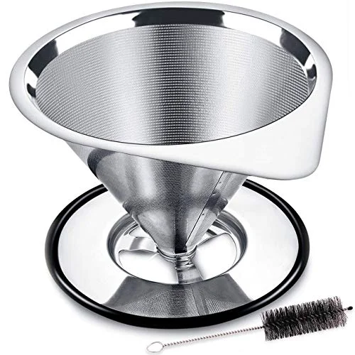 Proven Pour Over Coffee Dripper Stainless Steel Coffee Filter Metal Cone Filter Paperless Reusable Coffee Filter Single Cup Coffee Maker 1 Responsible