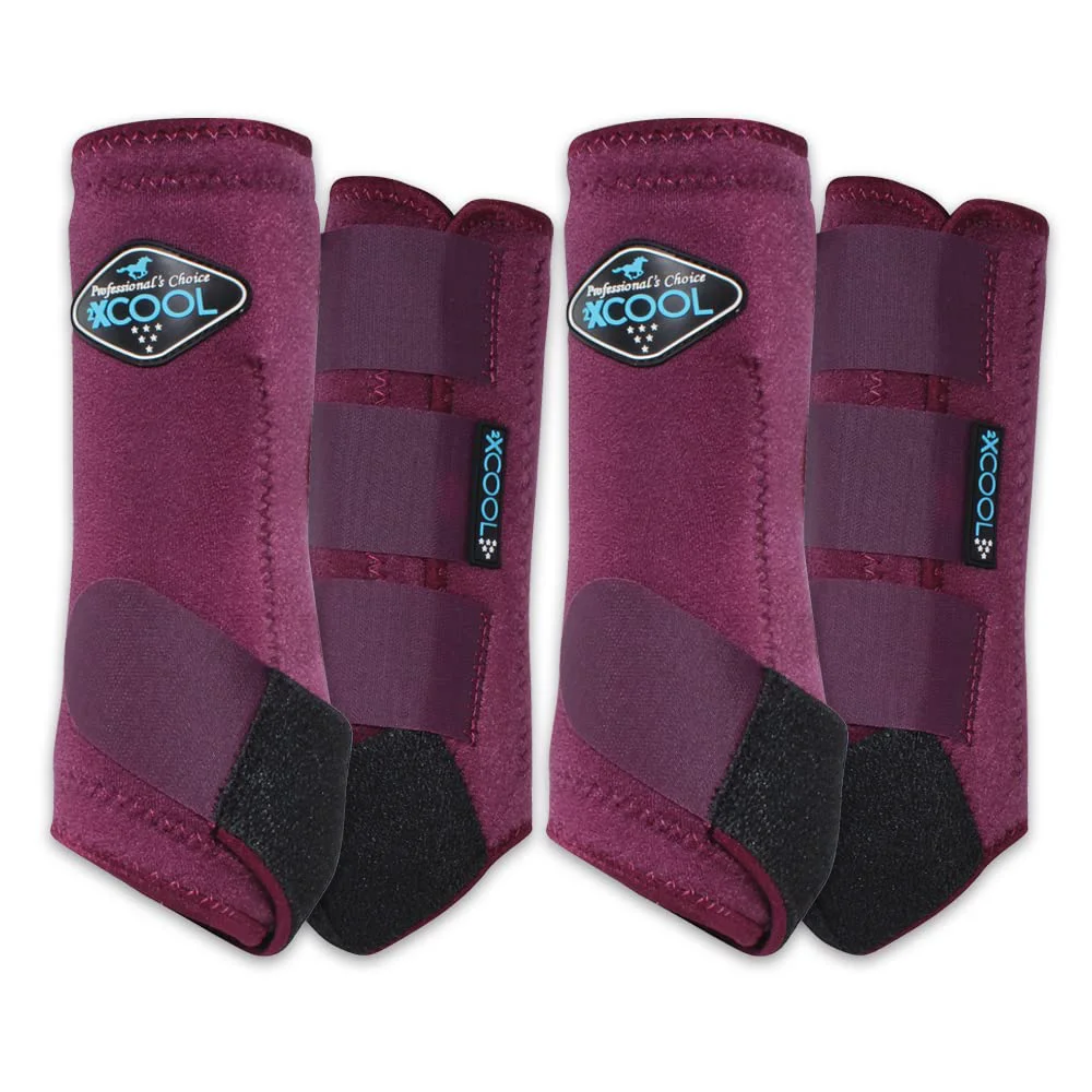 Trusted Professional’s Choice 2XCOOL Sports Medicine Horse Boots – 4 Pack Medium Wine Breathable Durable Recyclable