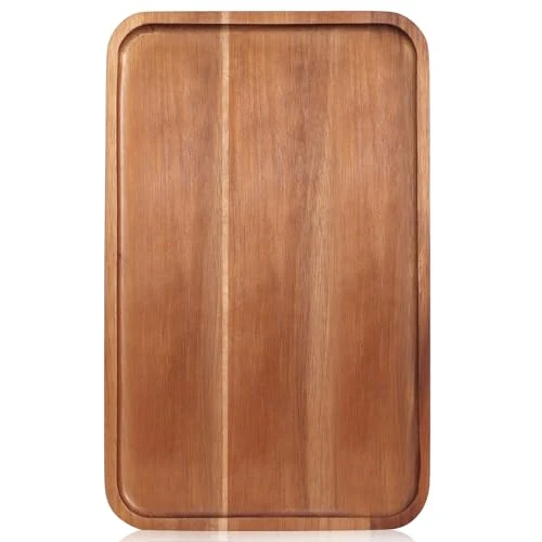 Premium Material Rectangular Acacia Wood Tray Large Charcuterie Boards Party Serving Platter Recyclable