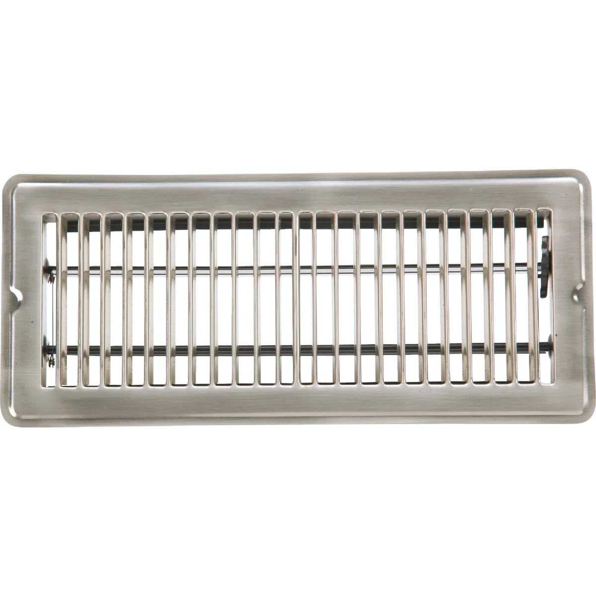 Expertly Made Home Impressions 4 In. x 10 In. Satin Nickel Steel Floor Register Soft