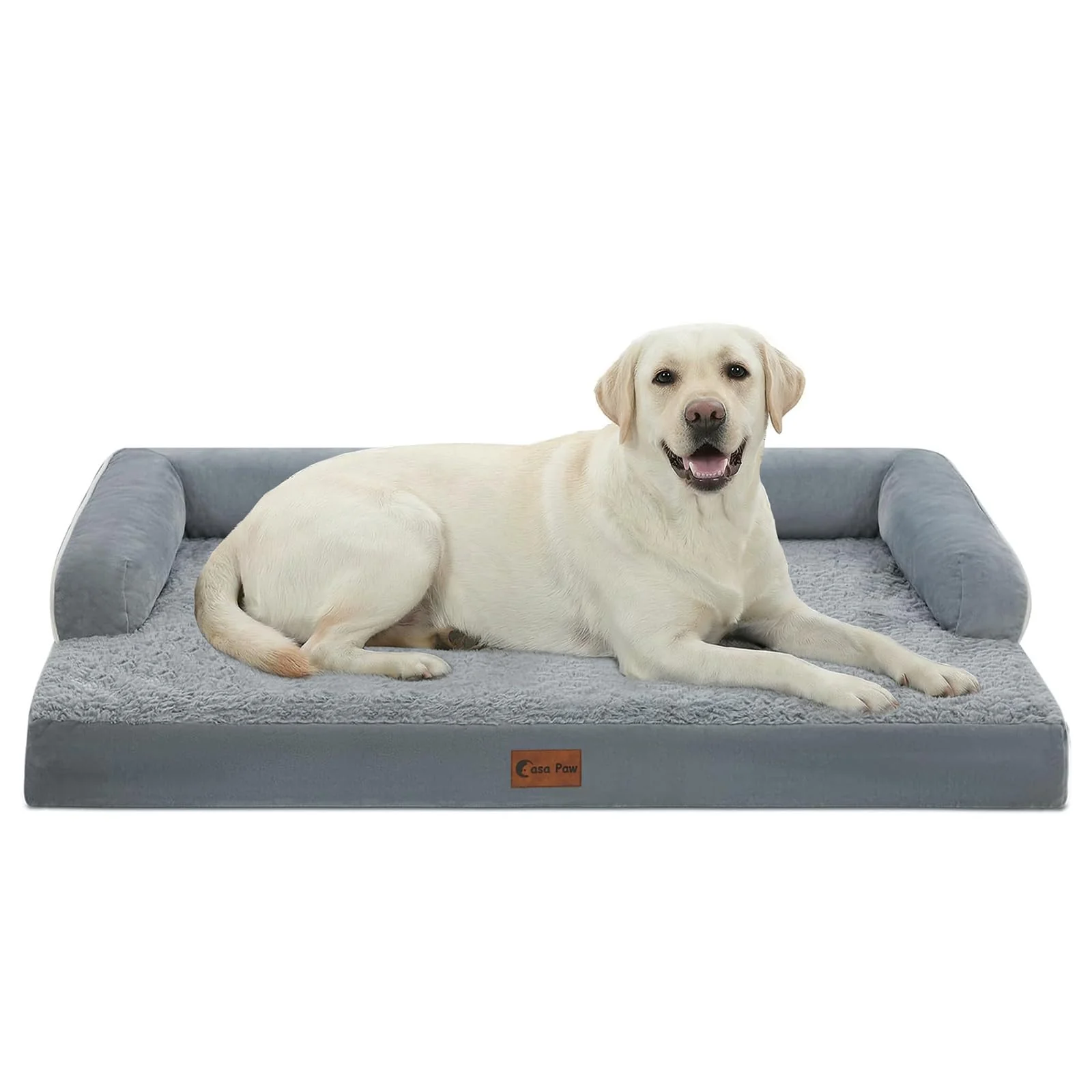 Reusable Casa Paw Orthopedic XL Dog Bed – Waterproof Egg-Crate Foam 45×35 in Removable Washable Cover Grey Enhanced