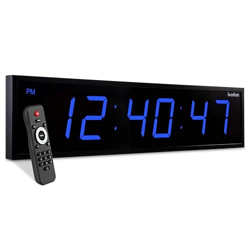 Modern Oversized Digital Wall Clock with Large LED Display Timer Stylish