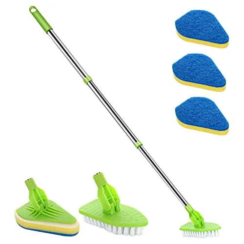 Solid Extendable Scrub Cleaning Brush with Long Handle 35” Minimalist