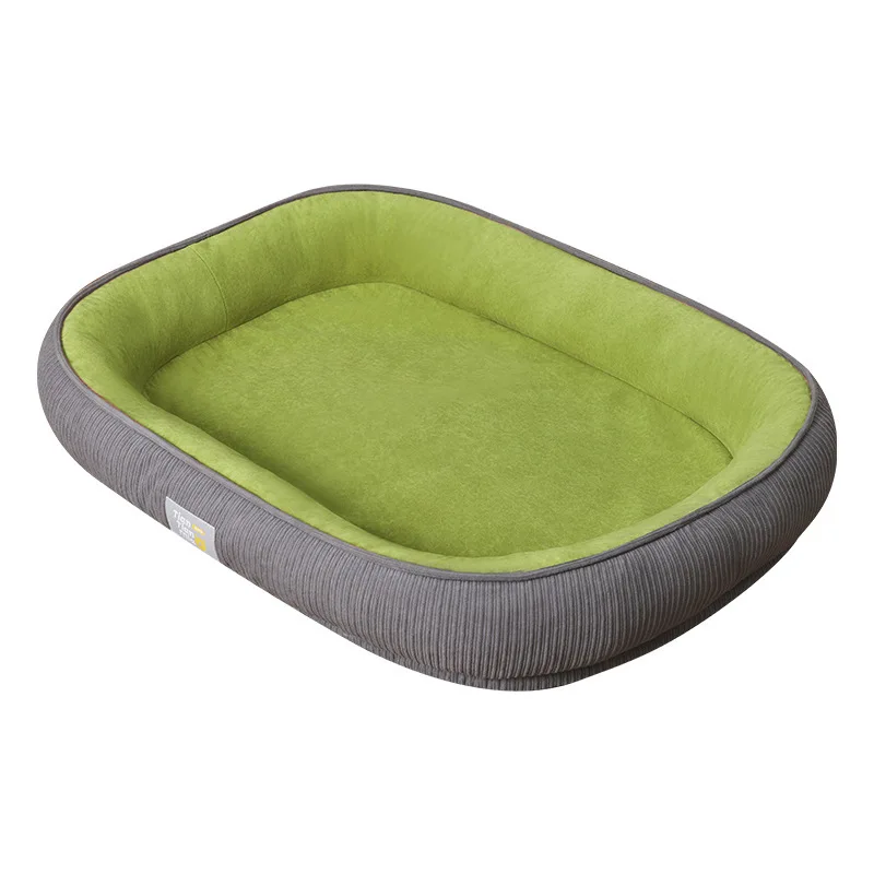 Exclusive All-Season Dog Bed Washable Cushion with Raised Edges for Cats and Small Dogs Green