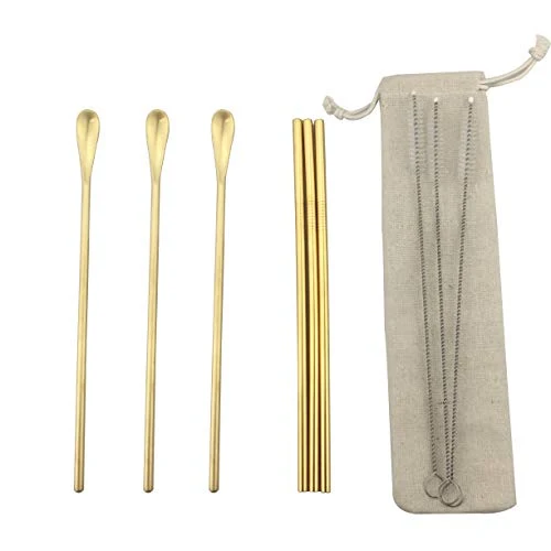 Reusable Matte Long Handle Spoon Cocktail Mixing Stirring Spoons Iced Tea Coffee Spoons with 8.6 inch Long Handle Brushed SUS304 Stainless Steel Certified