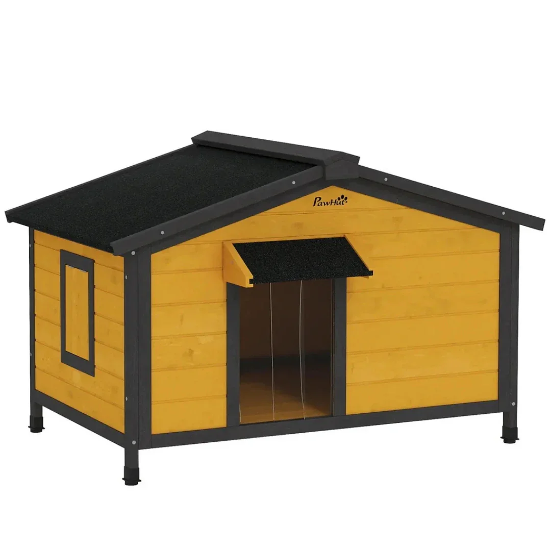Contemporary Casota de madeira PawHut para cães para exterior Consistent