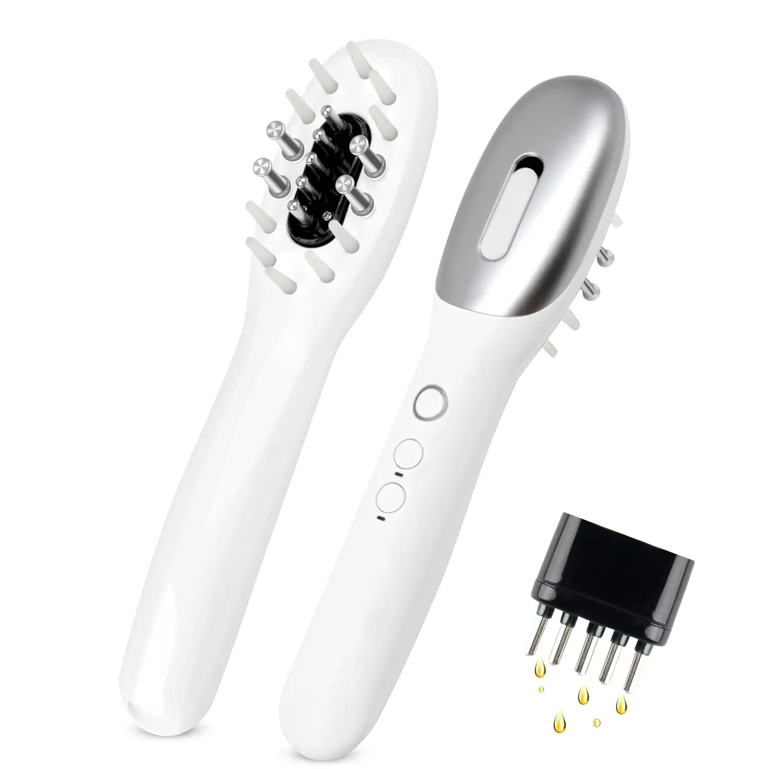 Eco-Friendly 3-in-1 EMS Hair Growth Massage Comb with Light Therapy and Oil Dispenser High-End