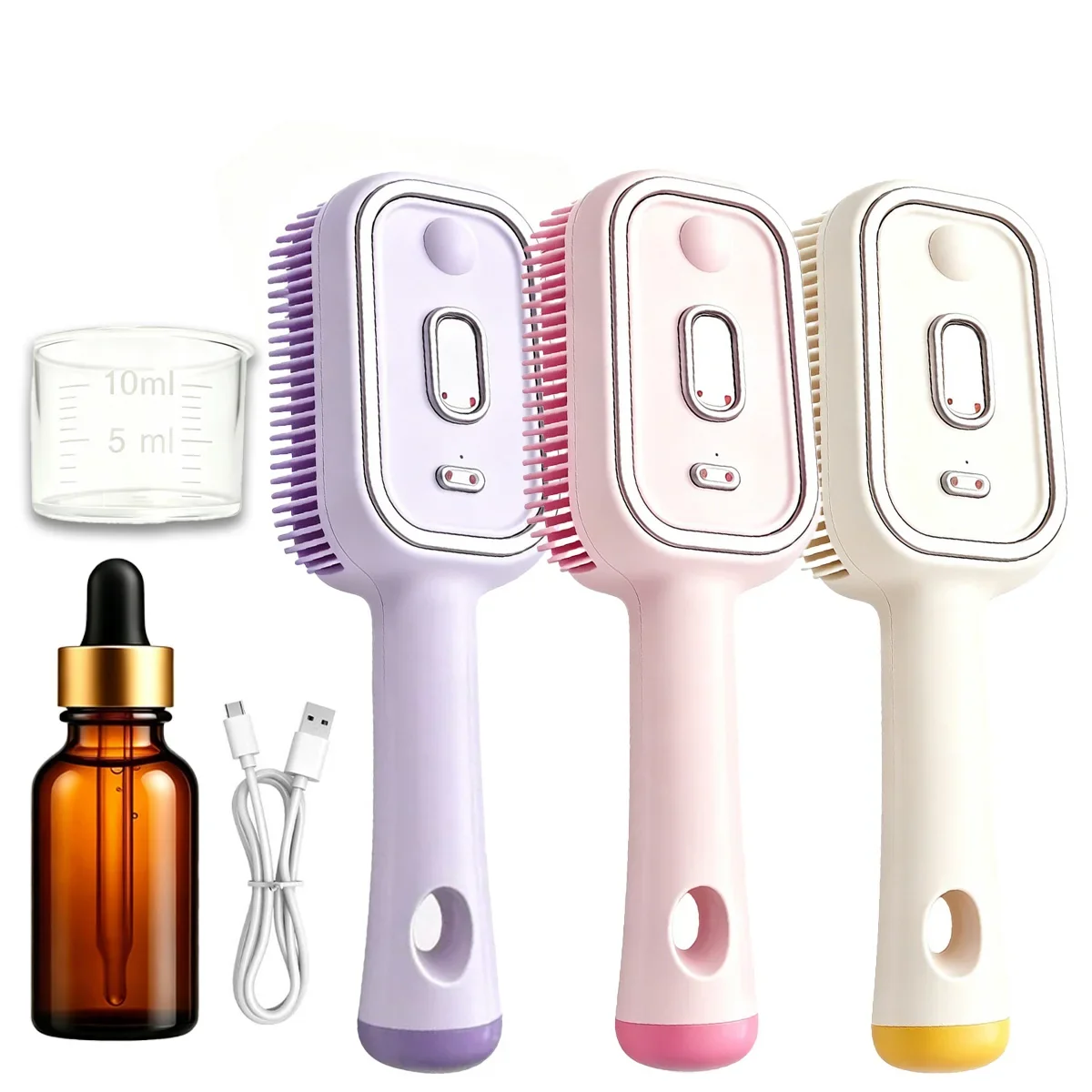 Green Electric Spray Air Cushion Massage Hair Straightener Steaming Comb Stylish