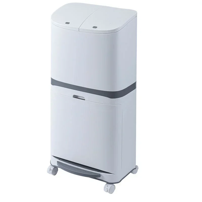 Easy-to-Use Double Layer Pedal Trash Can with Dry Wet Separation Lid Artisan