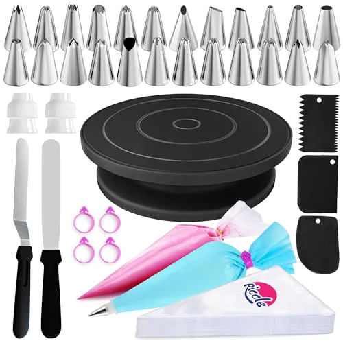 Versatile 88 pc Cake Decorating Kit Cake Turntable 88 Count Smooth