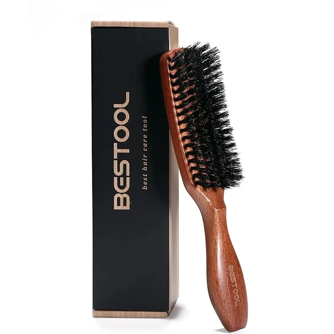 OOL Hair Brush Boar Bristle for Women Men Detangling Styling Natural Bristles for Thin Fine Hair Safe
