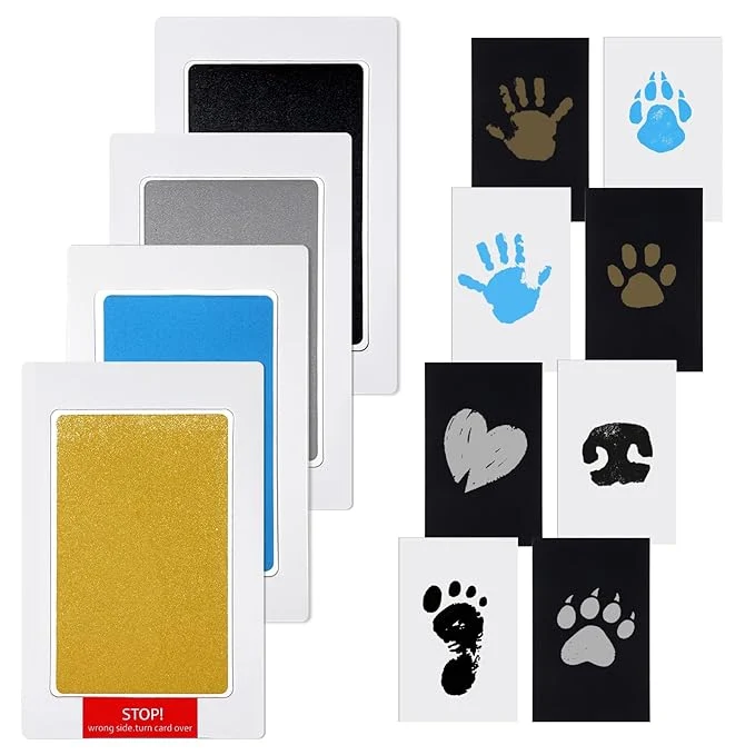 World-Class 4 Packs Inkless Hand and Footprint Kit Mess Paw Print Kit for Dogs Cats Clean Touch Ink Pad for Pet Nose Paw Dog Mom New Mom Gifts Multicolor About This Versatile