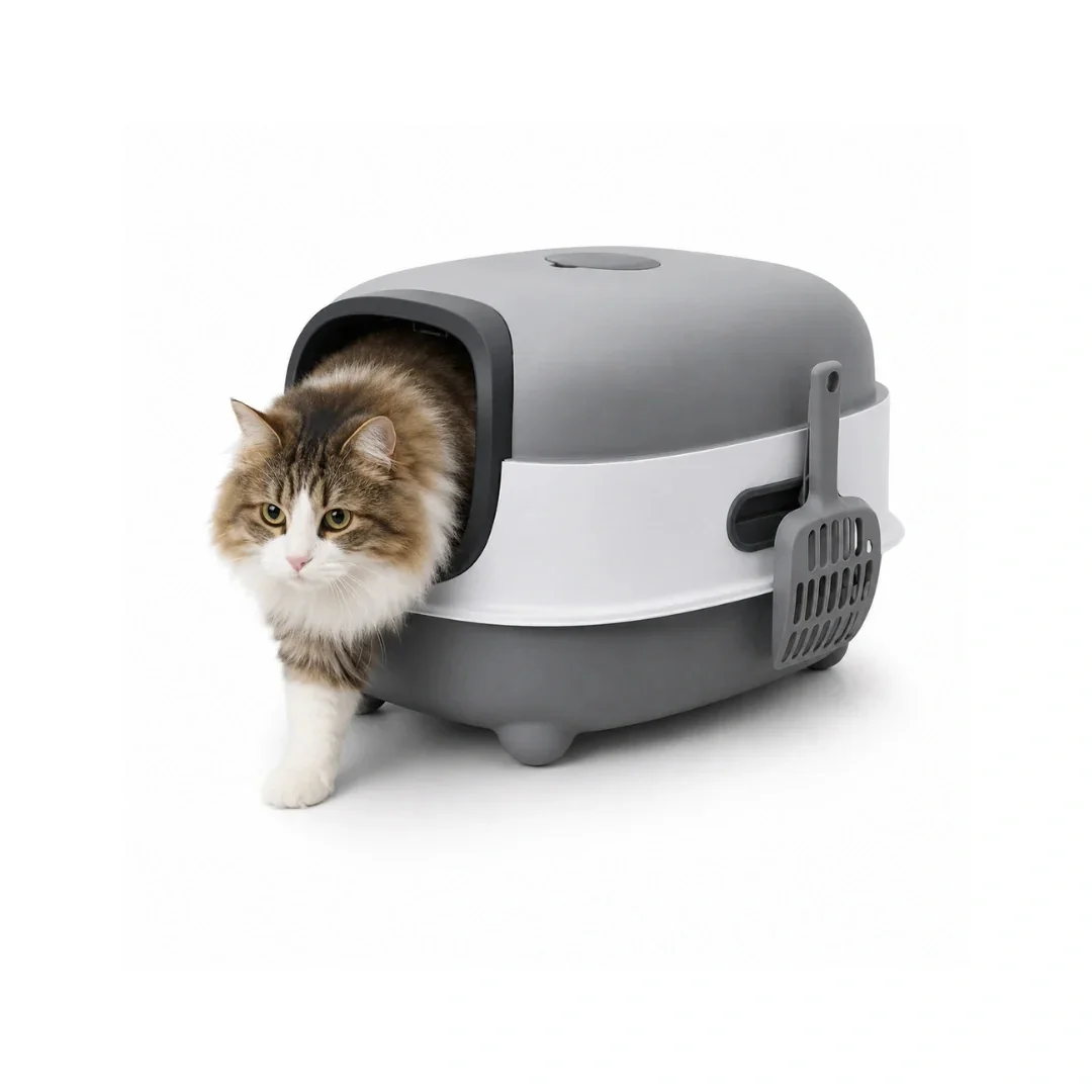 Consistent Caixa de areia grande coberta para gatos BingoPaws Certified