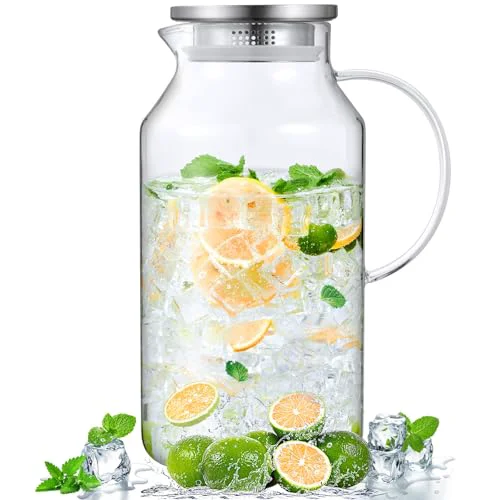 Authentic 1 Gallon Glass Pitcher with Lid and Handle Clean