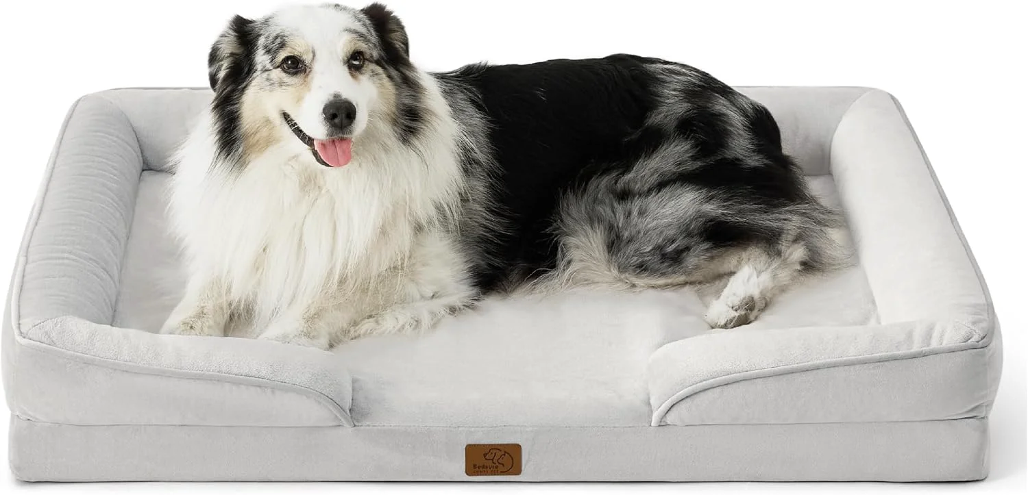 Unique Bedsure XL Orthopedic Dog Bed for Extra Large Dogs – Washable XLarge Dog Cat Bed Waterproof Comfort Dogs Couch Sofa with Washable Removable Cover Pet Bed with Nonskid Bottom Light Grey 42 Casual
