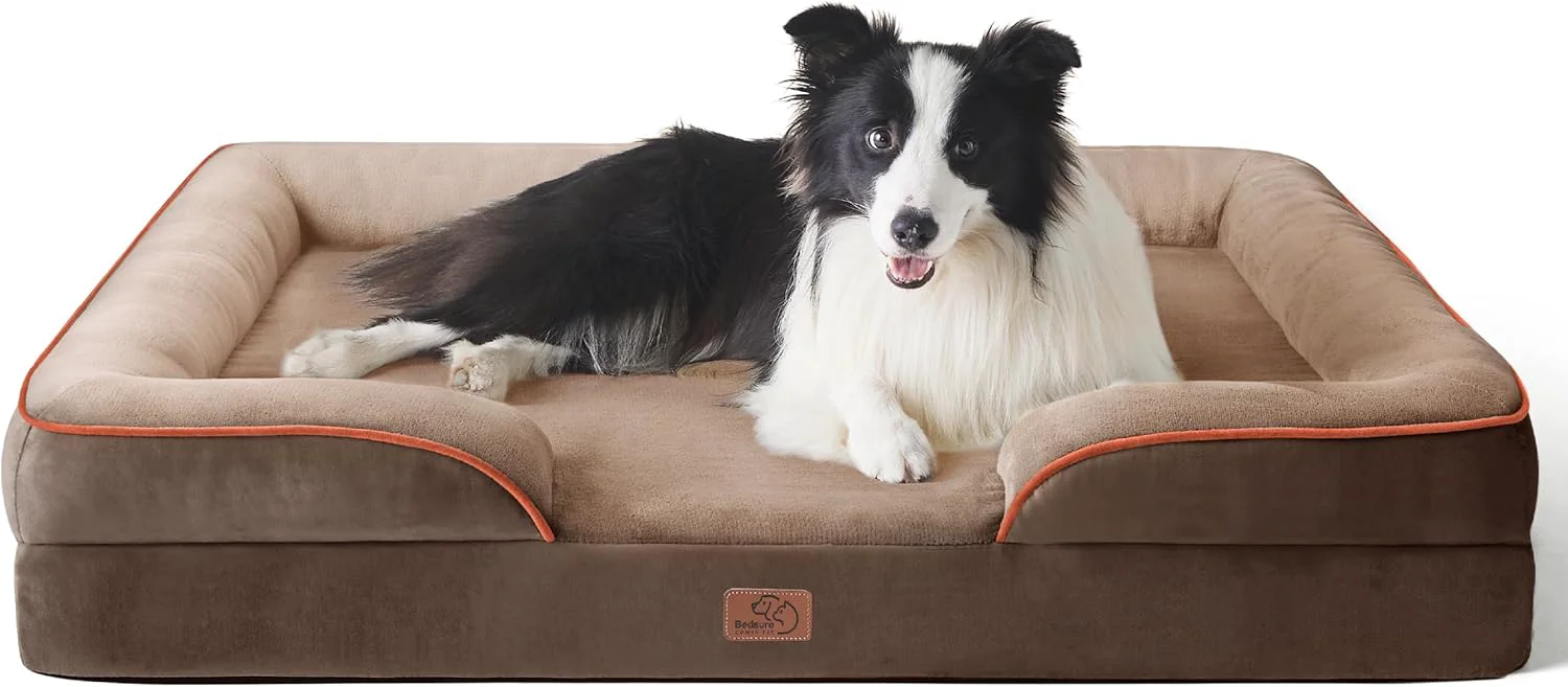 Authentic Bedsure Orthopedic Dog Beds Large Sized Dog – Washable Large Dog Cat Bed Waterproof Comfort Dogs Couch Sofa with Washable Removable Cover Pet Bed with Nonskid Bottom Brown 35 Contemporary