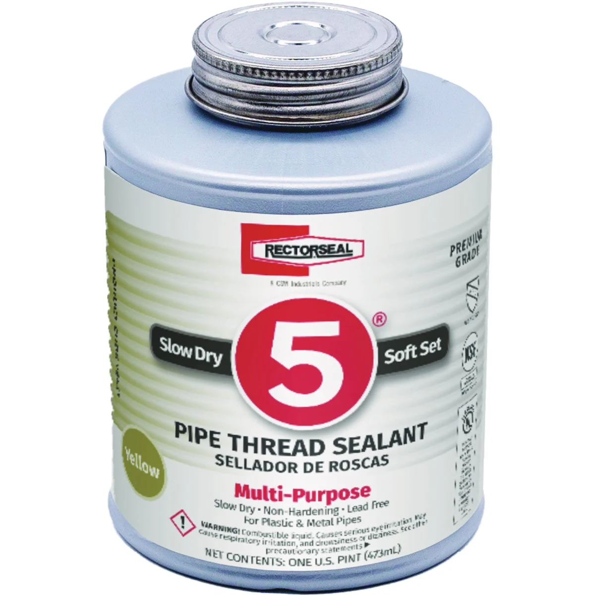 Versatile RectorSeal No. 5 16 Fl. Oz. Yellow Pipe Thread Sealant Smooth