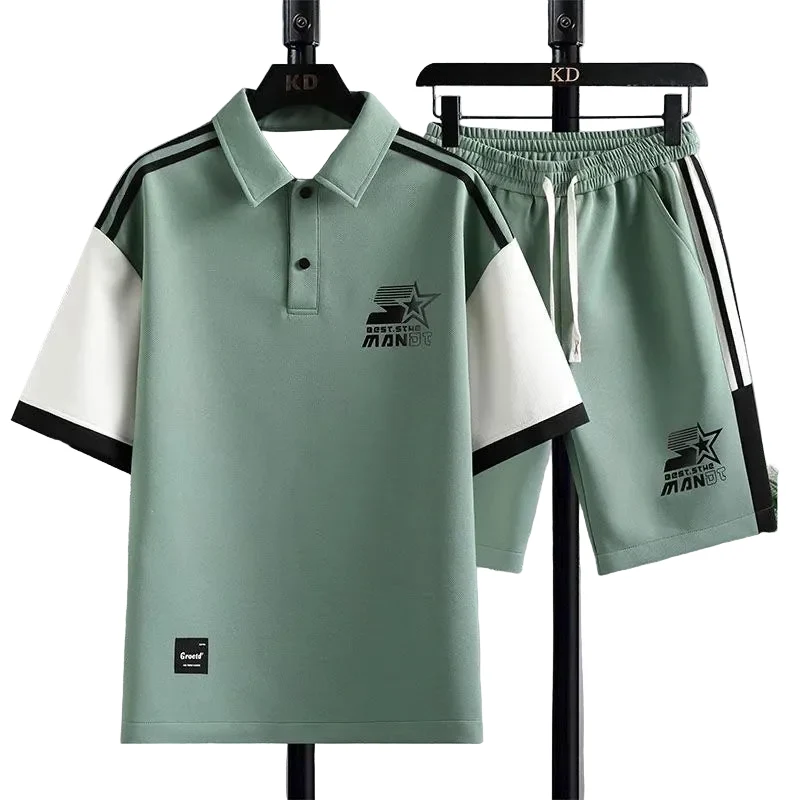 Specialty Men’s Casual Printed Short Sleeve T-Shirt and Shorts Two Piece Set Selected