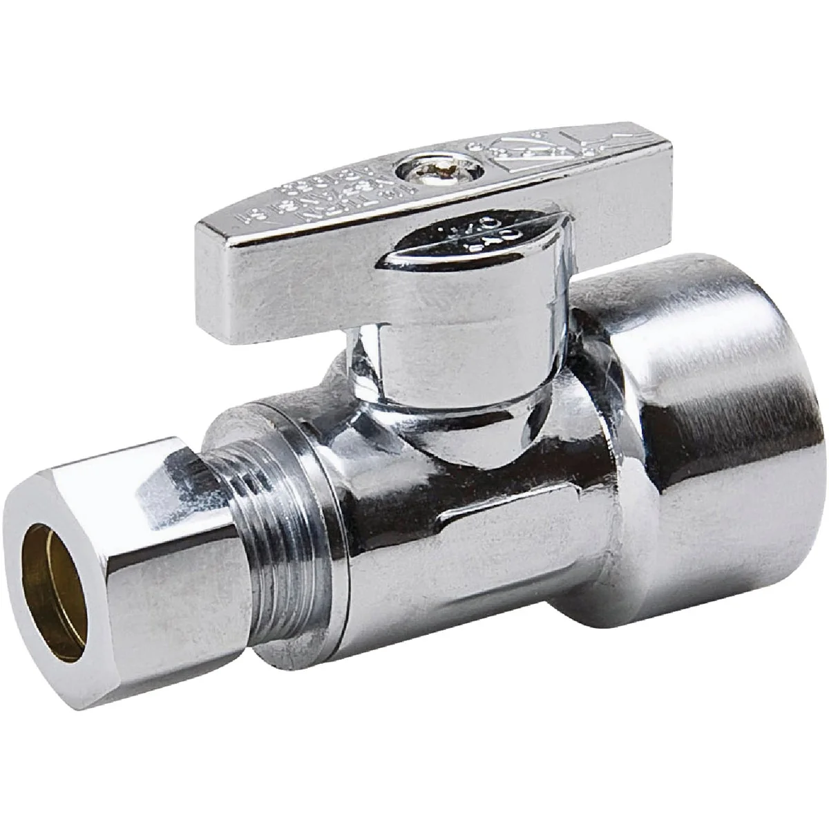 Fine Crafted ProLine 1 2 In. FIP x 3 8 In. Compression Brass Quarter Turn Straight Valve Authentic