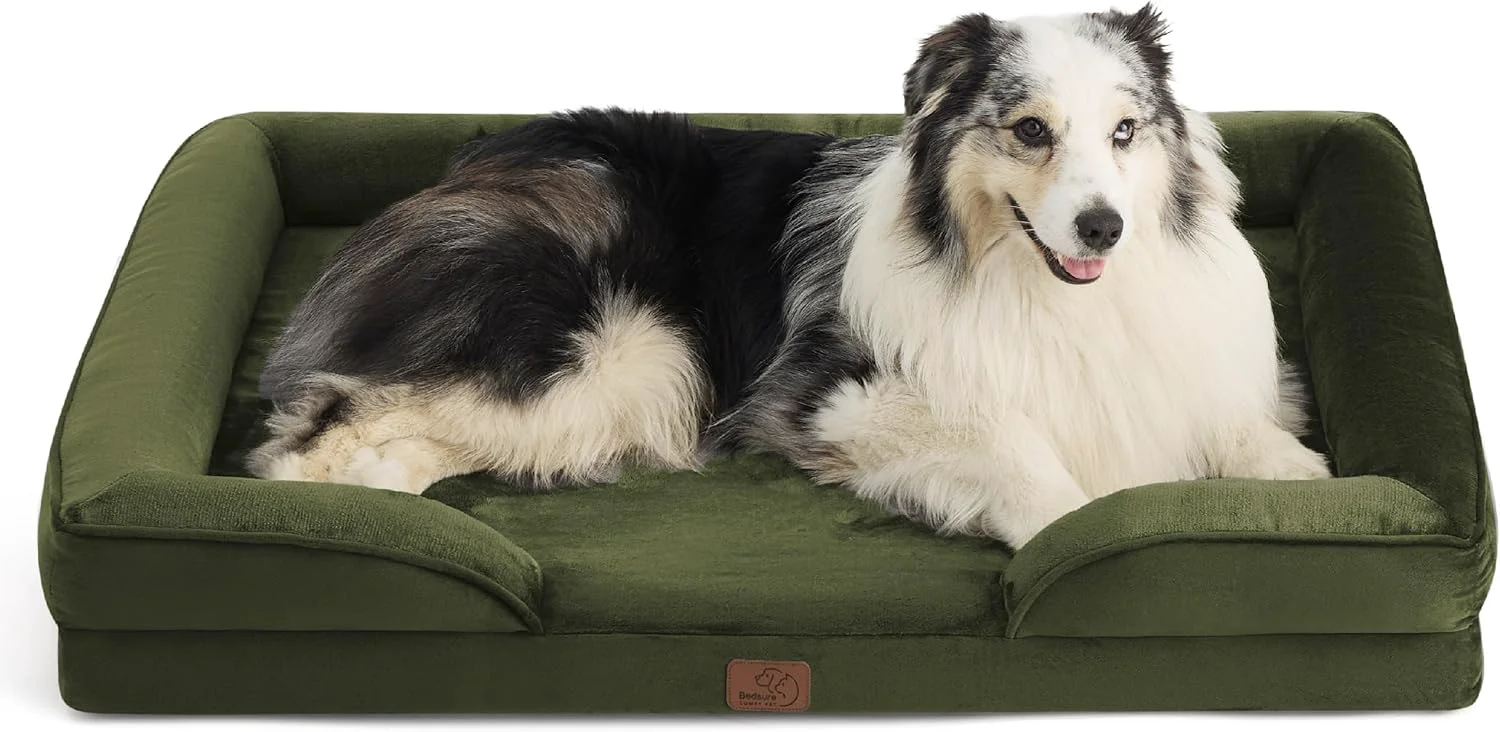 Fine Crafted Bedsure XL Orthopedic Dog Bed for Extra Large Dogs – Washable XLarge Dog Cat Bed Waterproof Comfort Dogs Couch Sofa with Washable Removable Cover Pet Bed with Nonskid Bottom Moss Green 42 Luxury