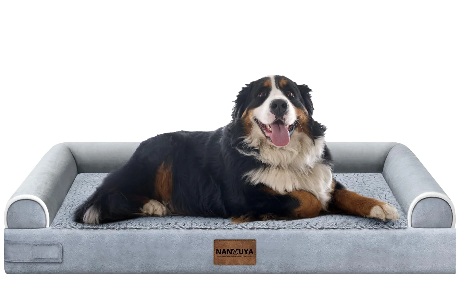 Enhanced NANUYA Large Dog Bed Orthopedic Washable – Jumbo 43x37in Egg Crate Foam Waterproof Cover Grey Soft