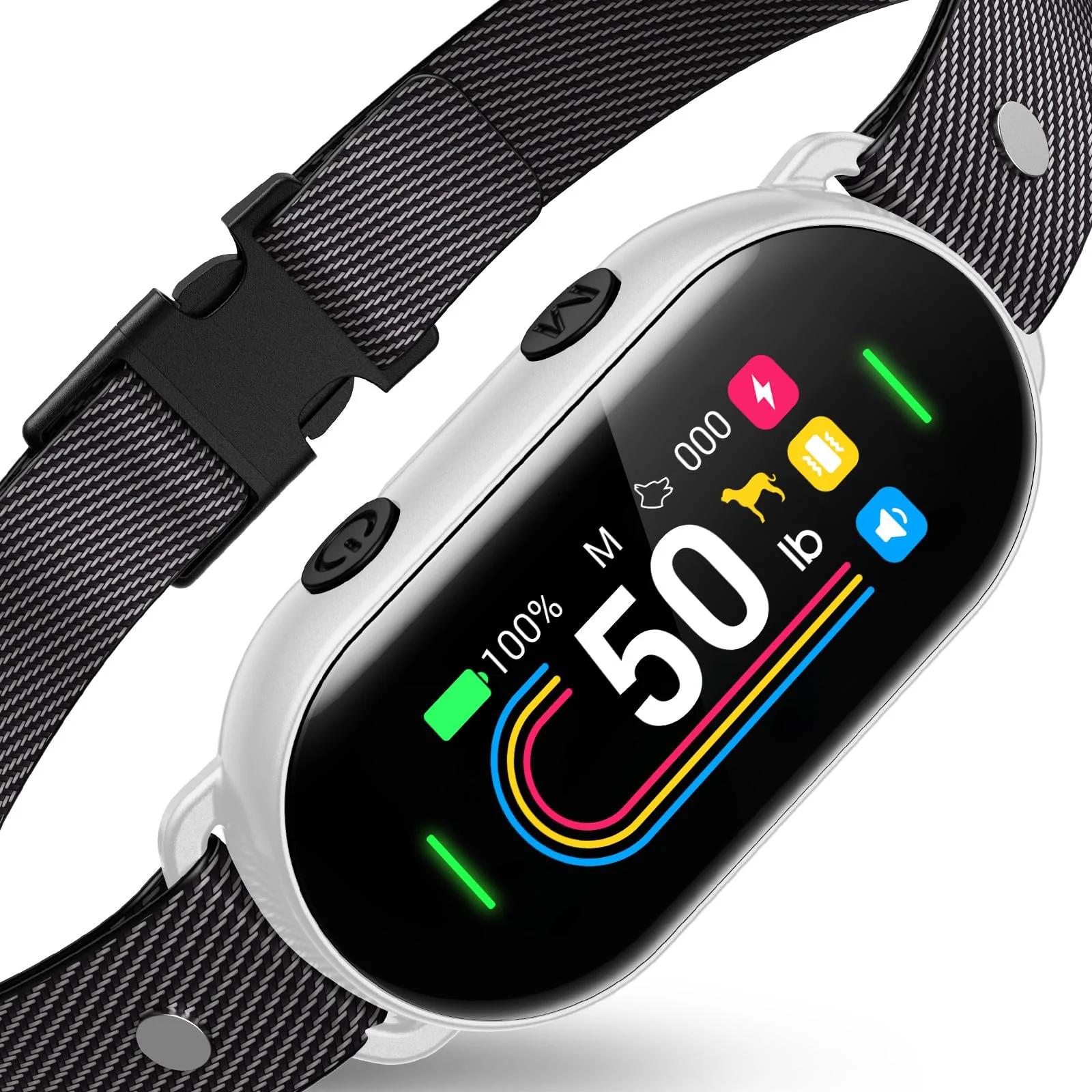 Fine Crafted SKBAK Smart Bark Collar – Dual AI Sensors 4 Modes Rotatable Screen 10-100 lb Flexible