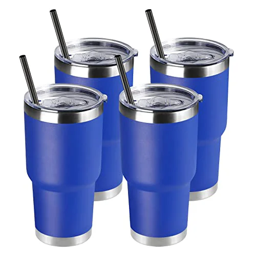 Premium 30 oz Tumbler with Lid and Straw 4 Count Responsible