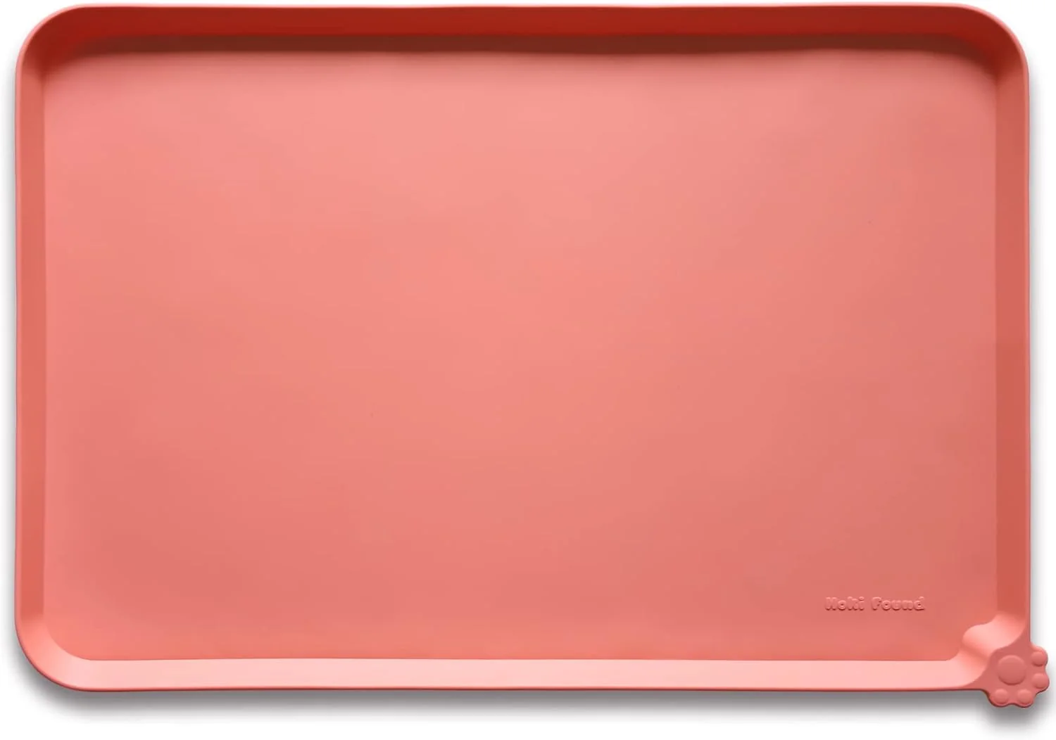 Exceptional Hoki Found Large Silicone Pet Feeding Mats Tray – Non Slip Dog Cat Bowl Mats – Waterproof – Burnt Coral Modern