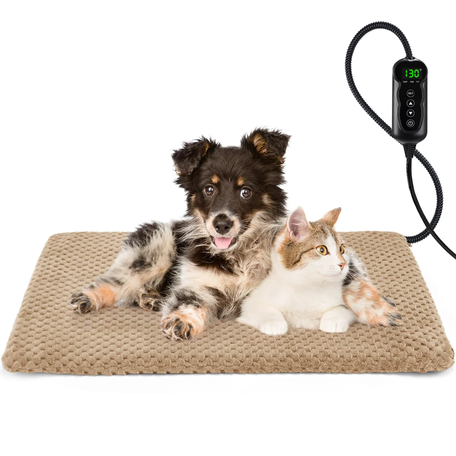 Prestigious INVENHO Heated Dog Bed with Adjustable Temperature Waterproof Cover Timer – Indoor Pet Heating Pad Reusable