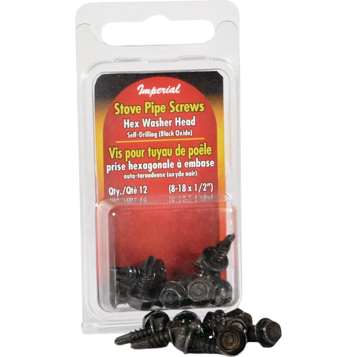 Verified Imperial 8-18 x 1 2 In. Black Oxide Zinc Hex Washer Head Stove Pipe Sheet Metal Screws 12-Pack Exceptional