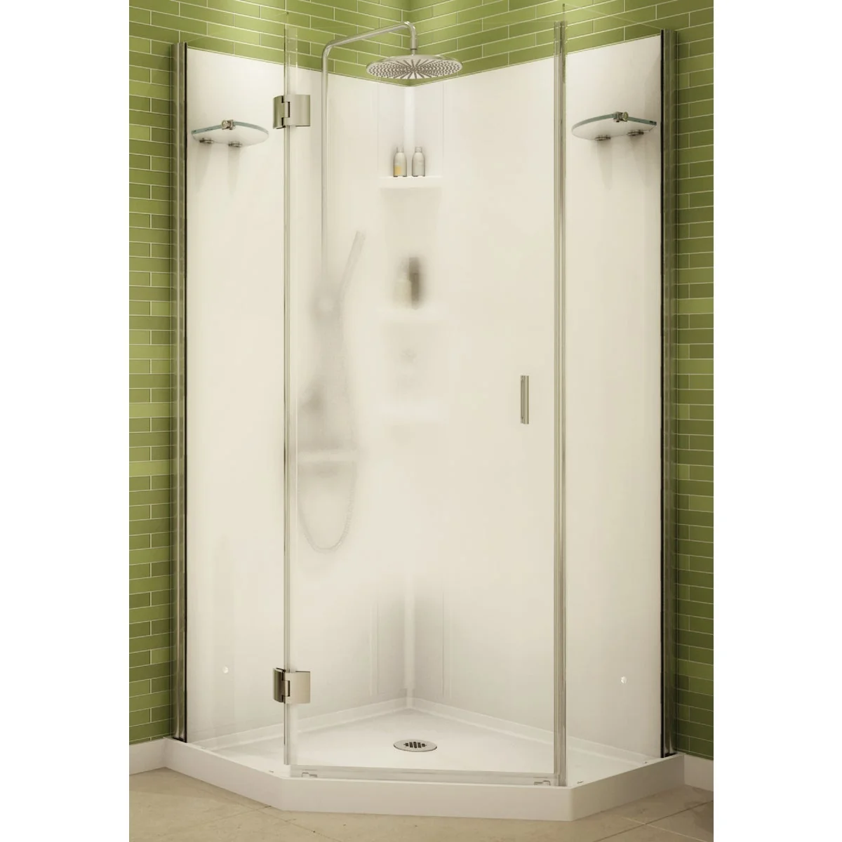 Elite Maax 36 In. W. x 72 In. H. x 36 In. D. White Polystyrene Shower Stall Clean