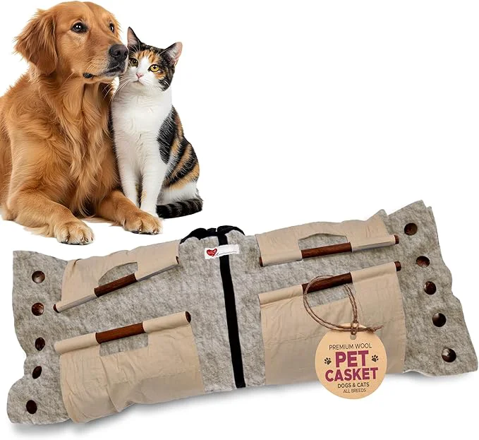 Exceptional Cocoon® – Eco-Friendly Pet Burial Cremation Ceremony Kit Premium Wool – Casket for Dogs and Cats Choose Size Color XL Natural About This Pure