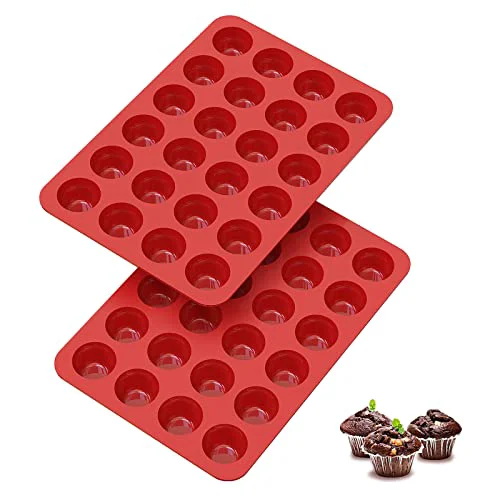 Versatile 2 inch Deep Mini Muffin Pans Nonstick 24 Cup 11 Ounce Official
