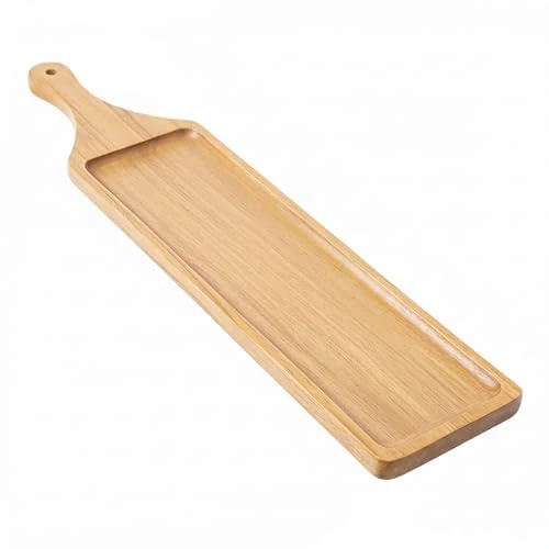 Crafted Long Wooden Serving Board with Handle Classic